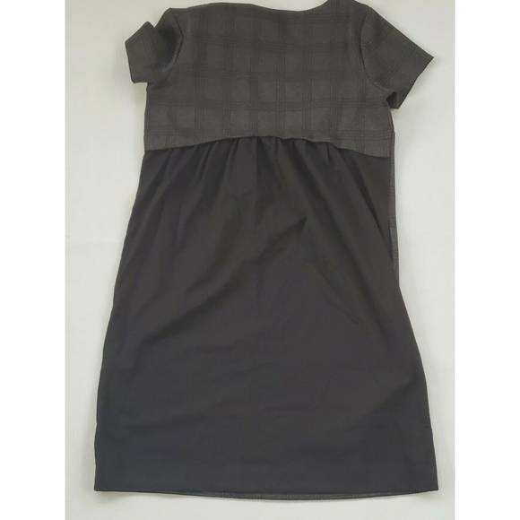 J Jill Women’s Scoop Neck ShortSleeve Plaid Black Grey ShifDress Pockets Size XS - Picture 4 of 6